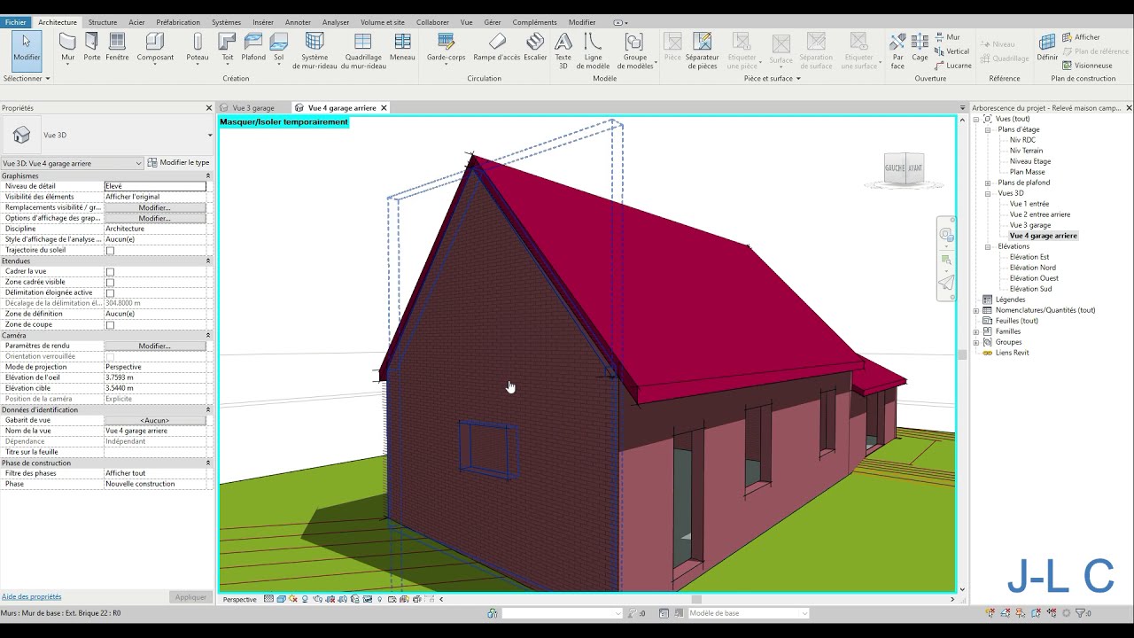 #Revit - les volumes 02 - création des murs