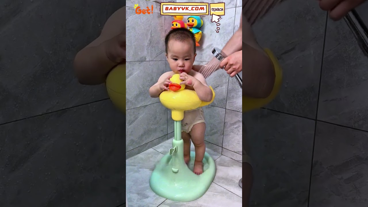 Does Your Baby Struggle to Stand in the Shower? Baby Shower Stand Support Helps Them Stay Upright!