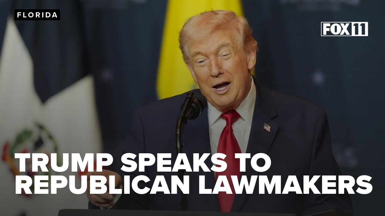 President Trump talks 2026 midterms, Iran war during House GOP retreat at his Miami golf resort