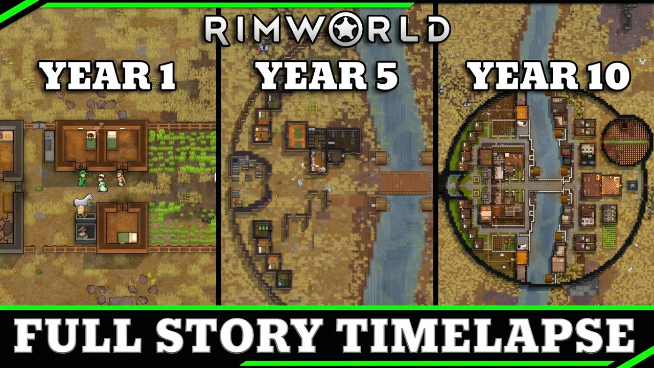 RimWorld Timelapse - 10 Years in the Grasslands