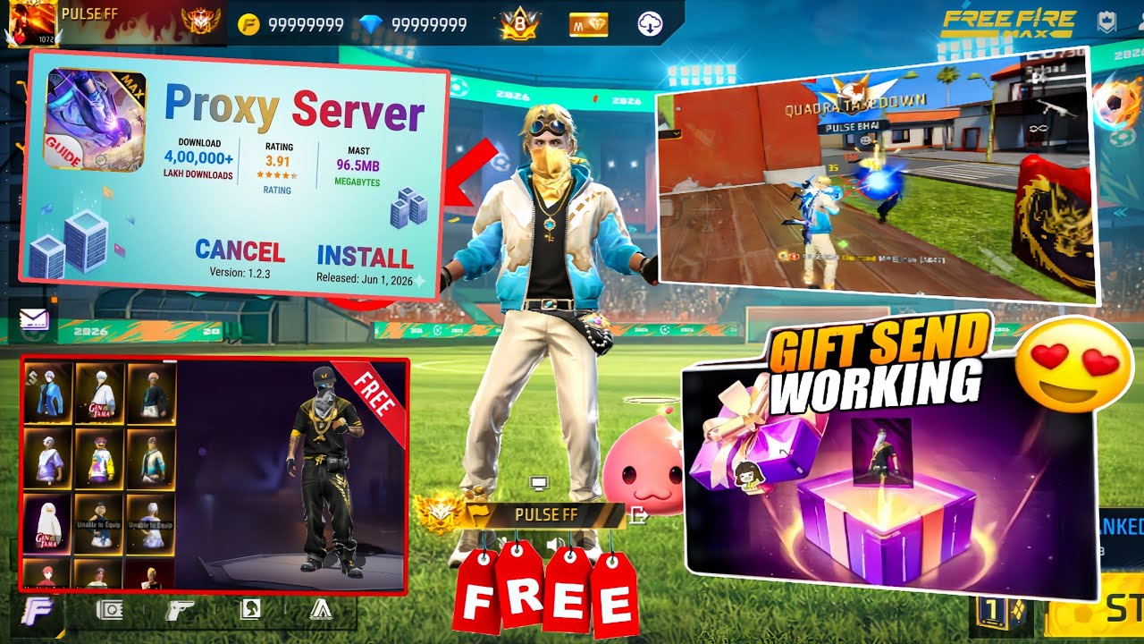 GIFT SEND / GAME PLAY 😍 100% Working || HOW TO DAWNLOAD PROXY SERVER | ViP Proxy 😱💯🔥