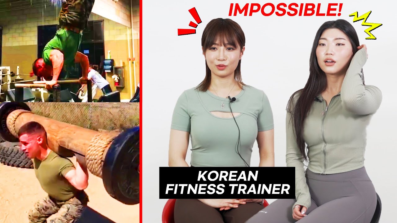 Why Korean Fitness Models are Shocked at US MILITARY WORKOUT