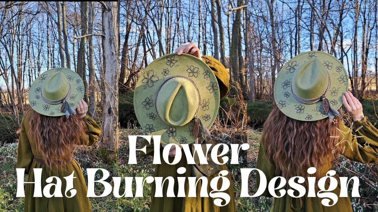 Transferring a drawing and Burning Flowers on to a Hat
