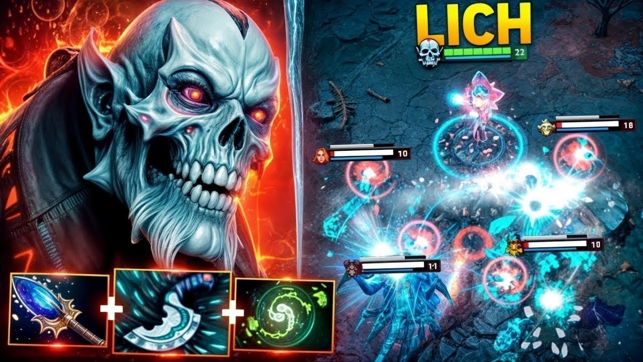 7.40c Lich is OP 🔥🔥🔥Infinite Ulti Bounces 22 Kills Rampage  | Dota 2 Gameplay