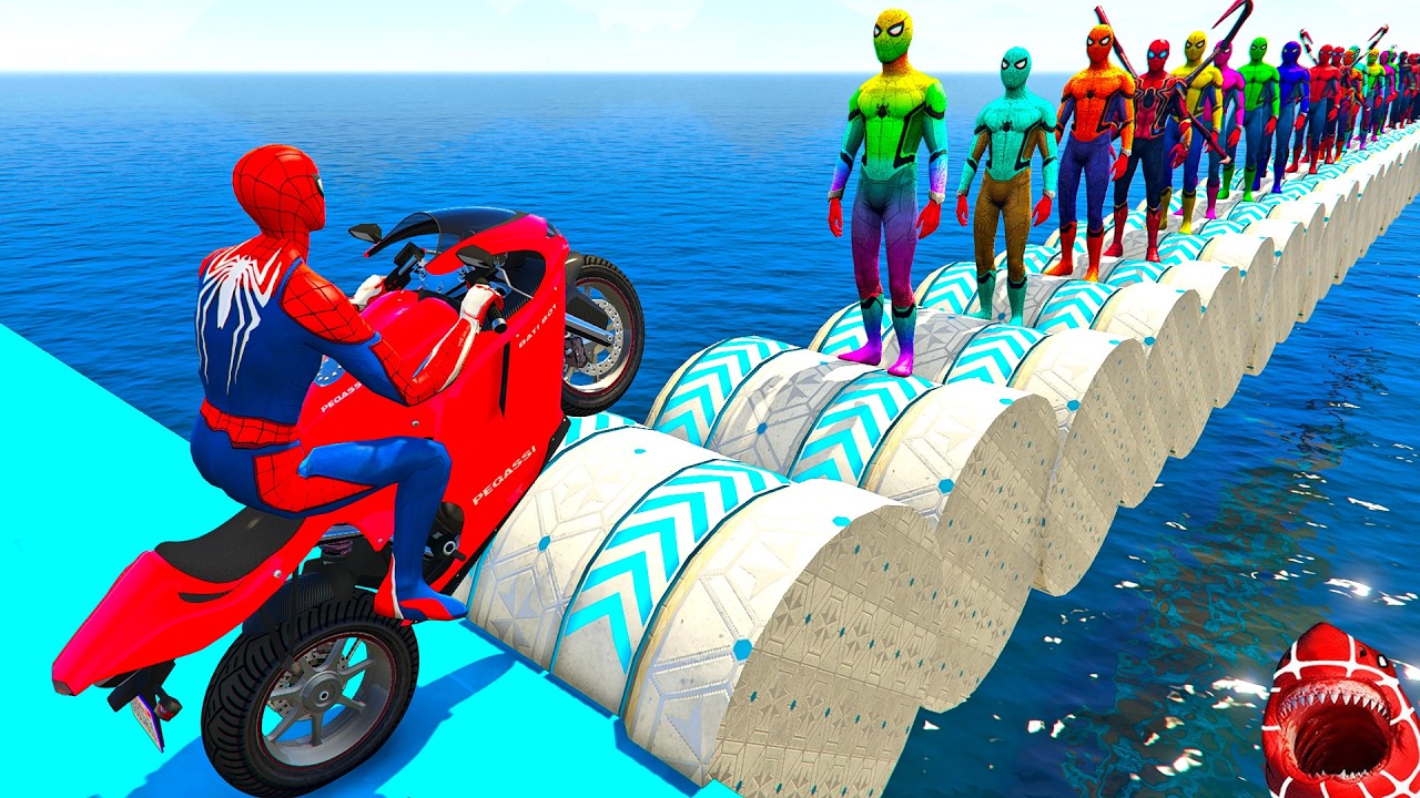 الرجل العنكبوت انقاذ باتمان Spider-Man Rescue batman vs iron man vs venom funny Game GTA 5 superhero