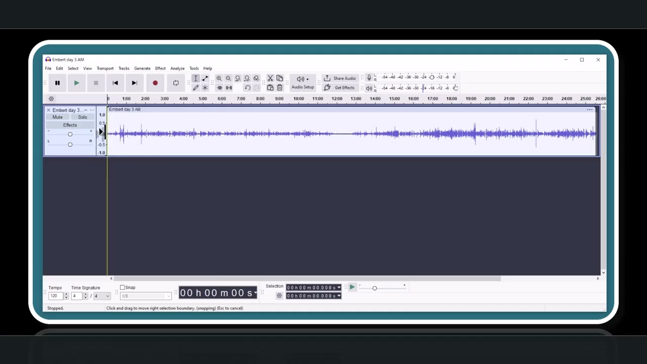 Snipping Out an Excerpt of Audio from a Recording
