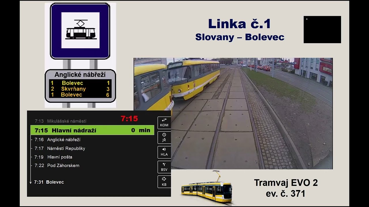 Jízda tramvají v Plzni - linka č.1