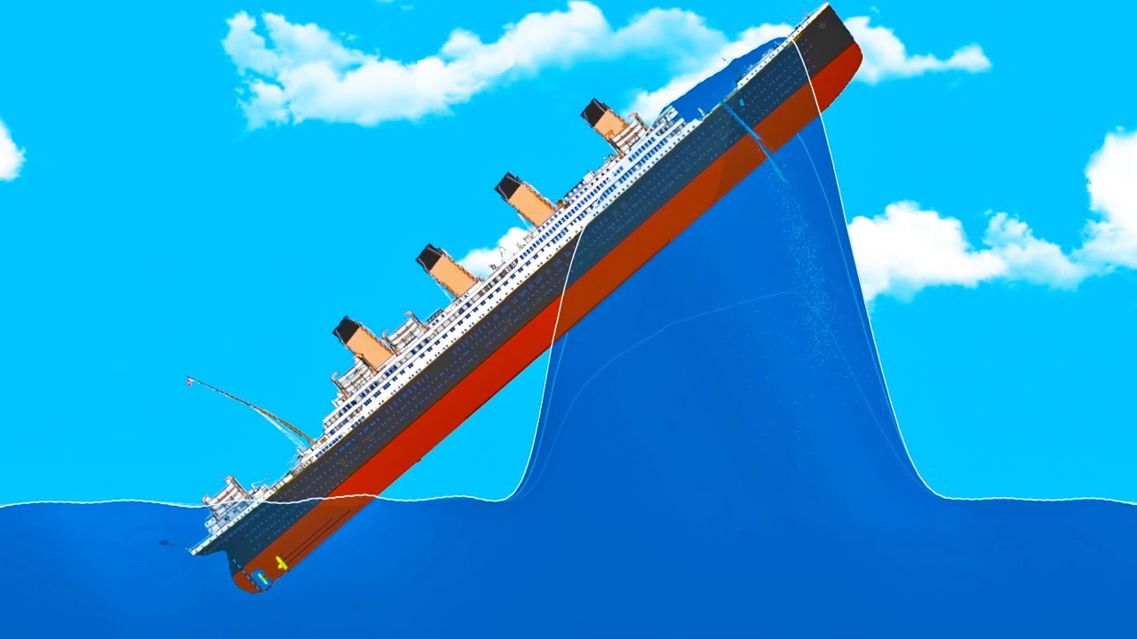 Different Ships vs Tsunami in Floating Sandbox (2)