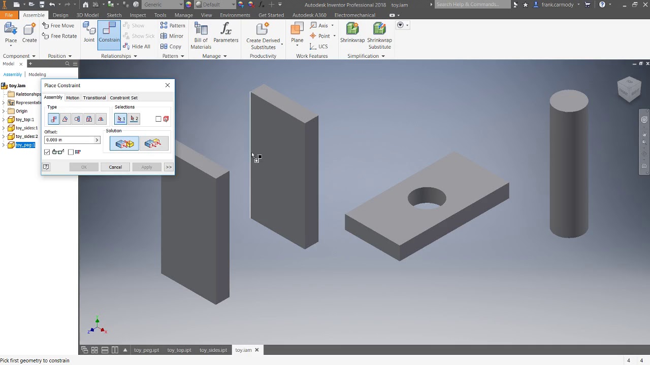 Autodesk Inventor 2018: 4: Базовая сборка