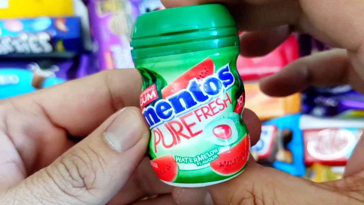 Very Yummy Mentos WATERMELON Lots of Candy Chocolate Unwrapping, ASMR CHOCOLATE