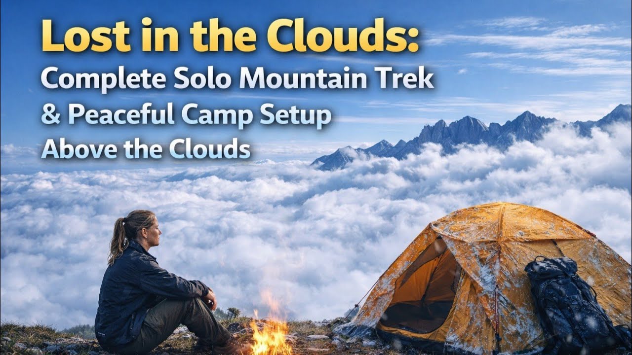Lost in the Clouds | Complete Solo Mountain Trek & Peaceful Camp Setup Above the Clouds