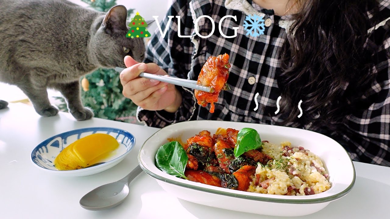 SUB) Готовим крок-месье 🍞, печем меренговые елочные печенья 🎄, и делаем интерьер дома своими руками