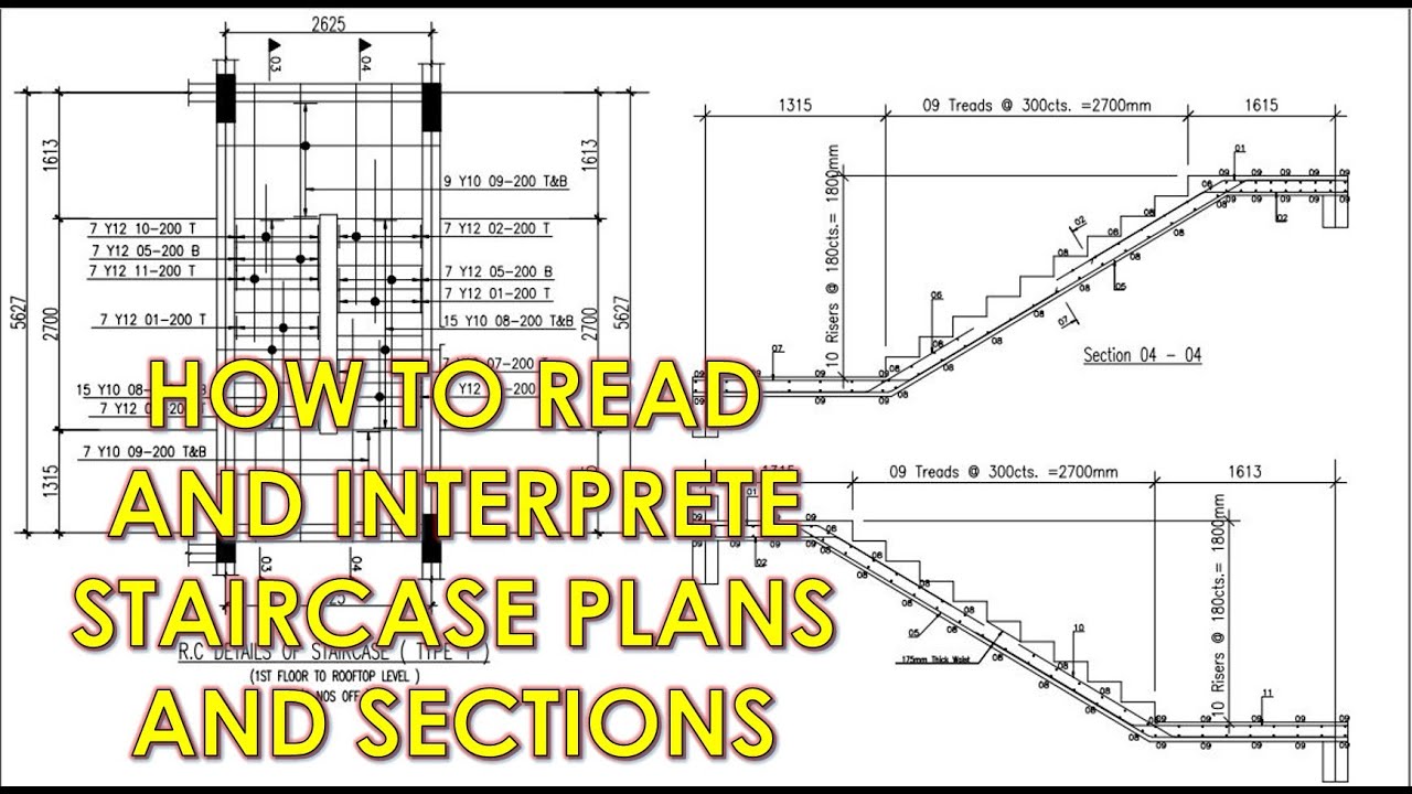 Interpreting Staircase Plan - How To Take Off Quantities For Reinforced Concrete Staircase