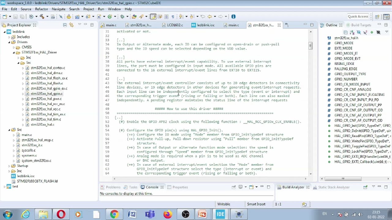 STM32 : Basics of HAL with LED Blink example using STM32CUBE IDE in Hindi