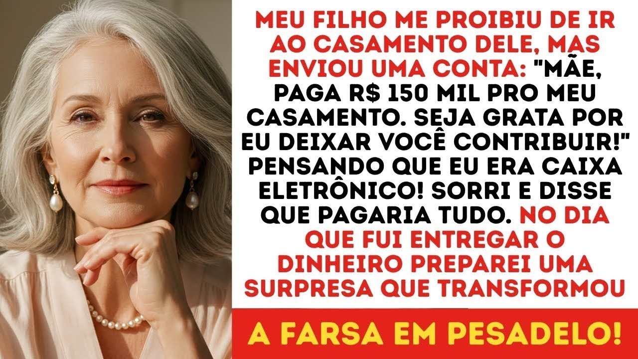 Meu filho me disse  'Você não vai ao meu casamento!' Mas mandou a conta de R$150 mil…