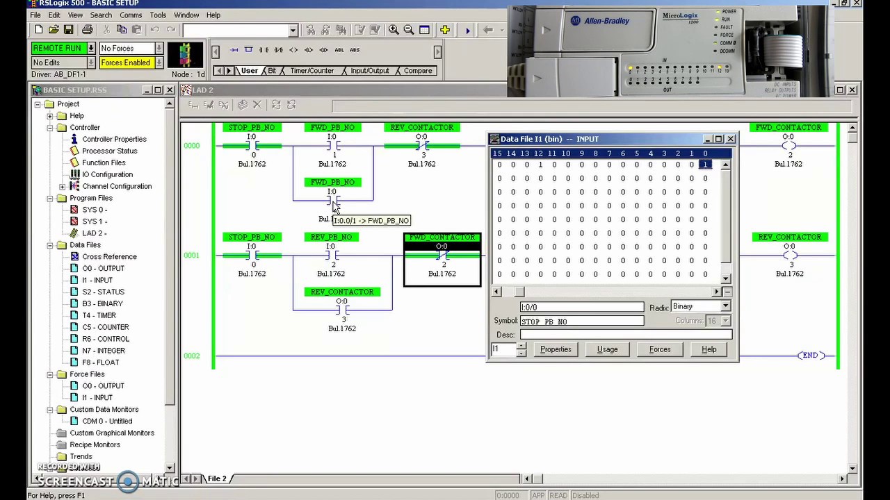 PLC Tutorial (Allen Bradley RS Logix) #3 (Forward Reverse Motor Control Open Loop)