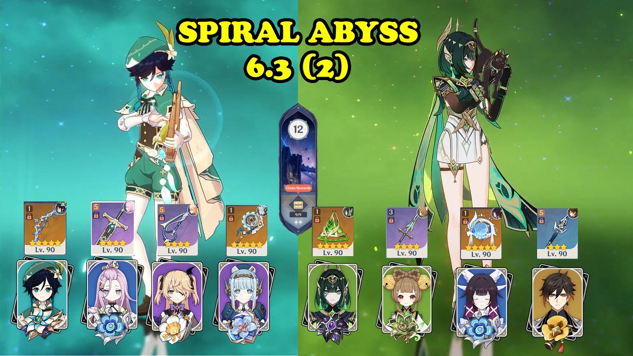 C0 Venti Lunar Charge & C0 Nefer Without Lauma - Spiral Abyss LUNA IV Part 2 - Genshin Impact