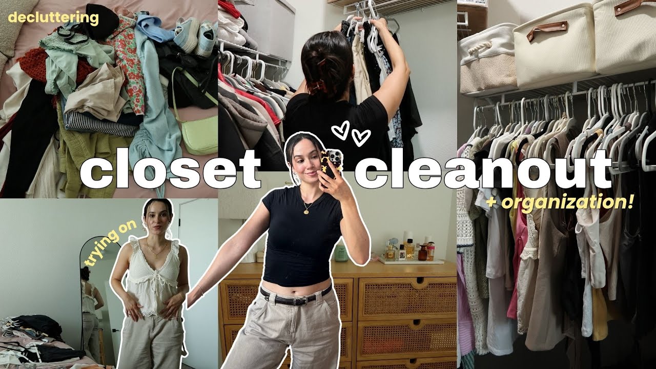 huge CLOSET CLEAN OUT (decluttering and organizing my entire closet for summer!) *satisfying*