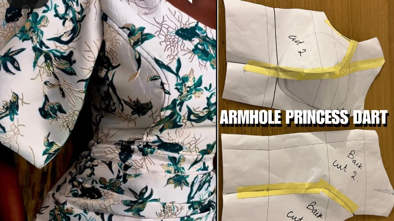 How to Draft an Armhole Princess Dart Pattern | Detailed way to pad princess dart blouse