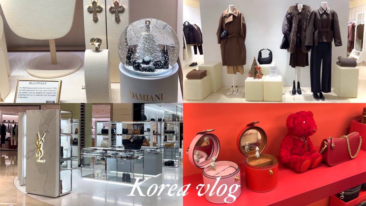Korea vlog. 더현대서울 팝업. 즐거운 쇼핑🎵 The Hyundai Seoul pop-up🎵 snowy Seoul 눈 오는 서울❄️🇰🇷 맛집&카페 Seoul Cafe☕️