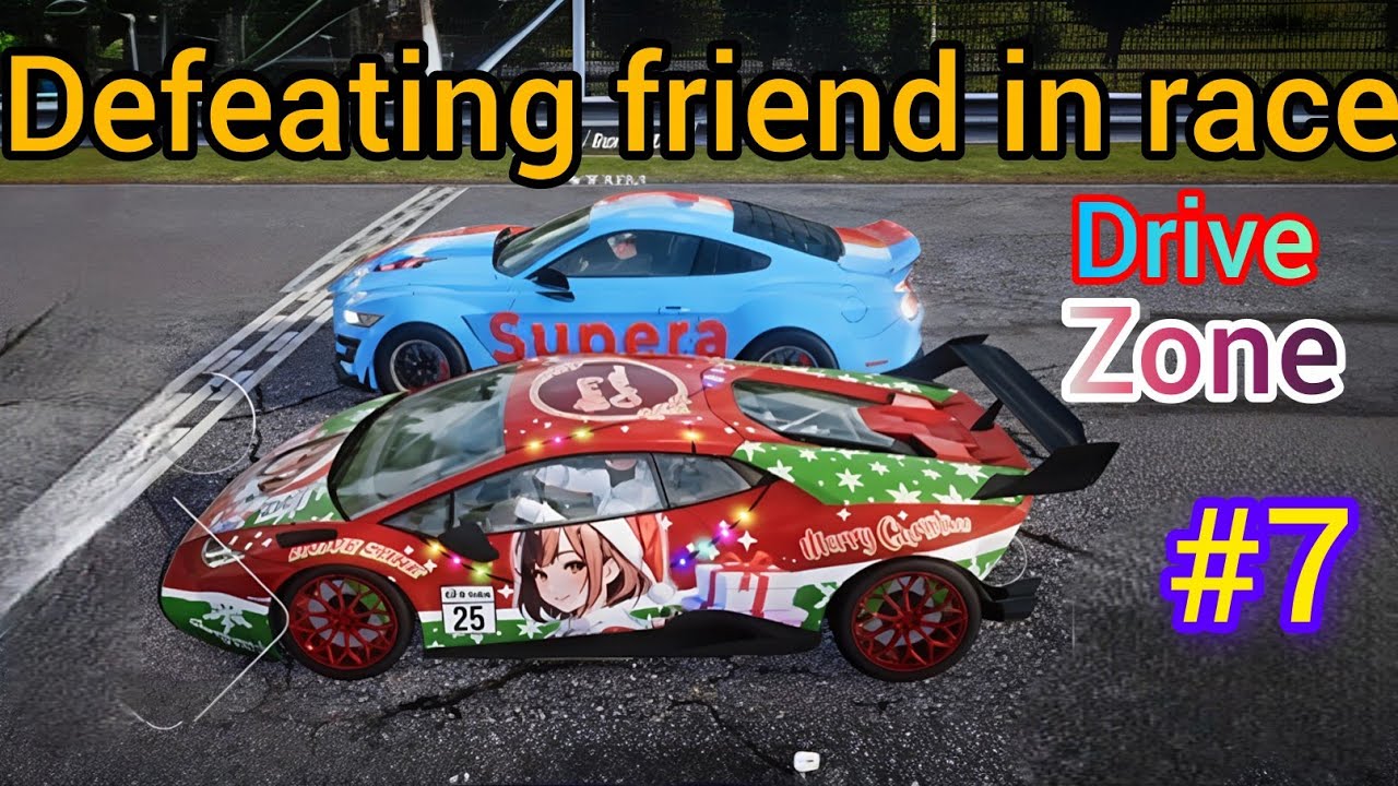 Finally we are defeating friend in race drive zone online #7 