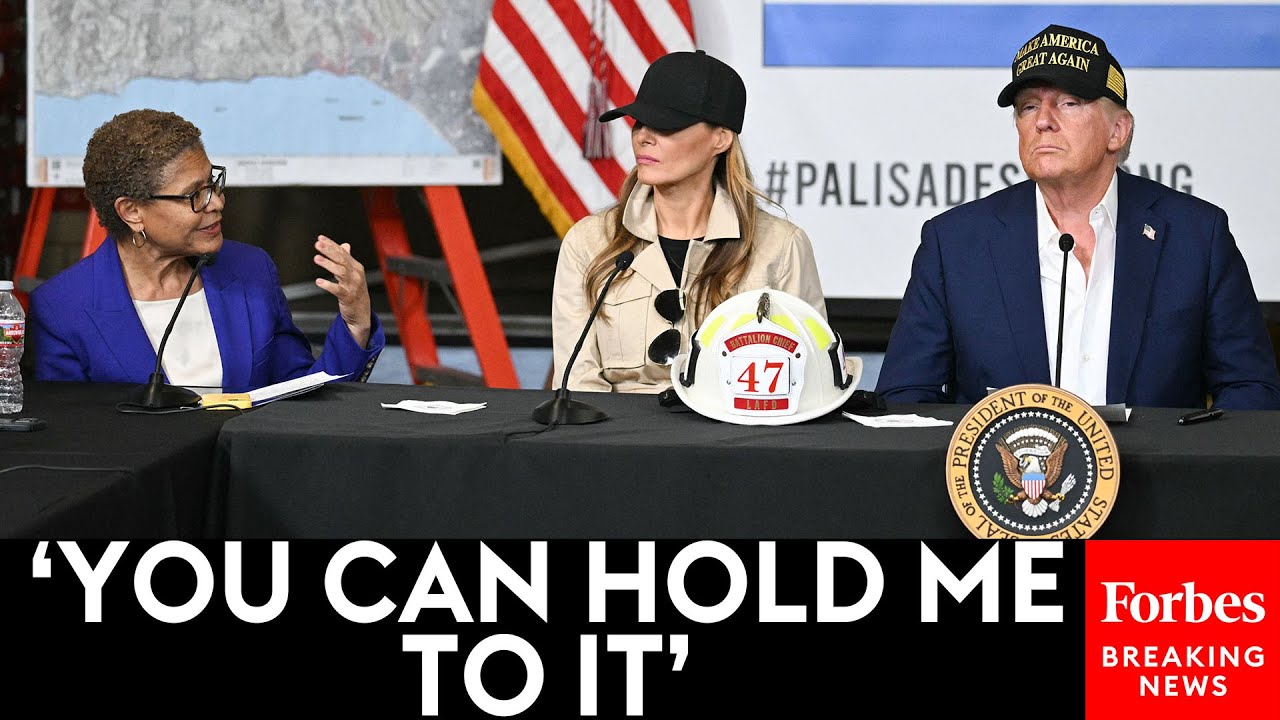 WATCH: Trump And Karen Bass Have Tense Back-And-Forth At Los Angeles Wildfires Roundtable