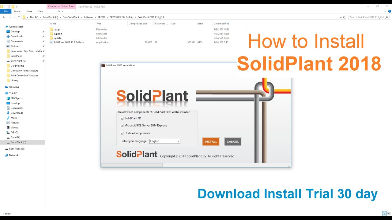 SolidPlant Thai: How to install SolidPlant 3D 2018
