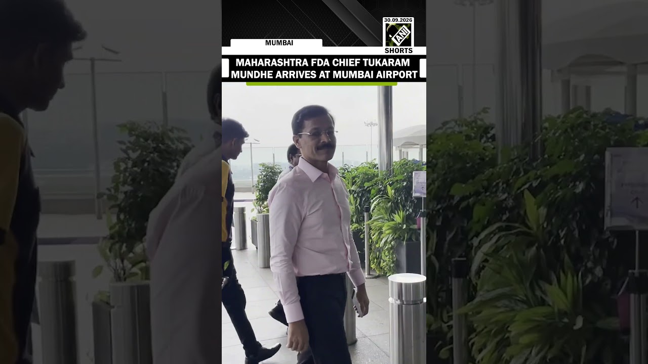 Maharashtra Food and Drug Administration Commissioner Tukaram Mundhe arrives at Mumbai airport
