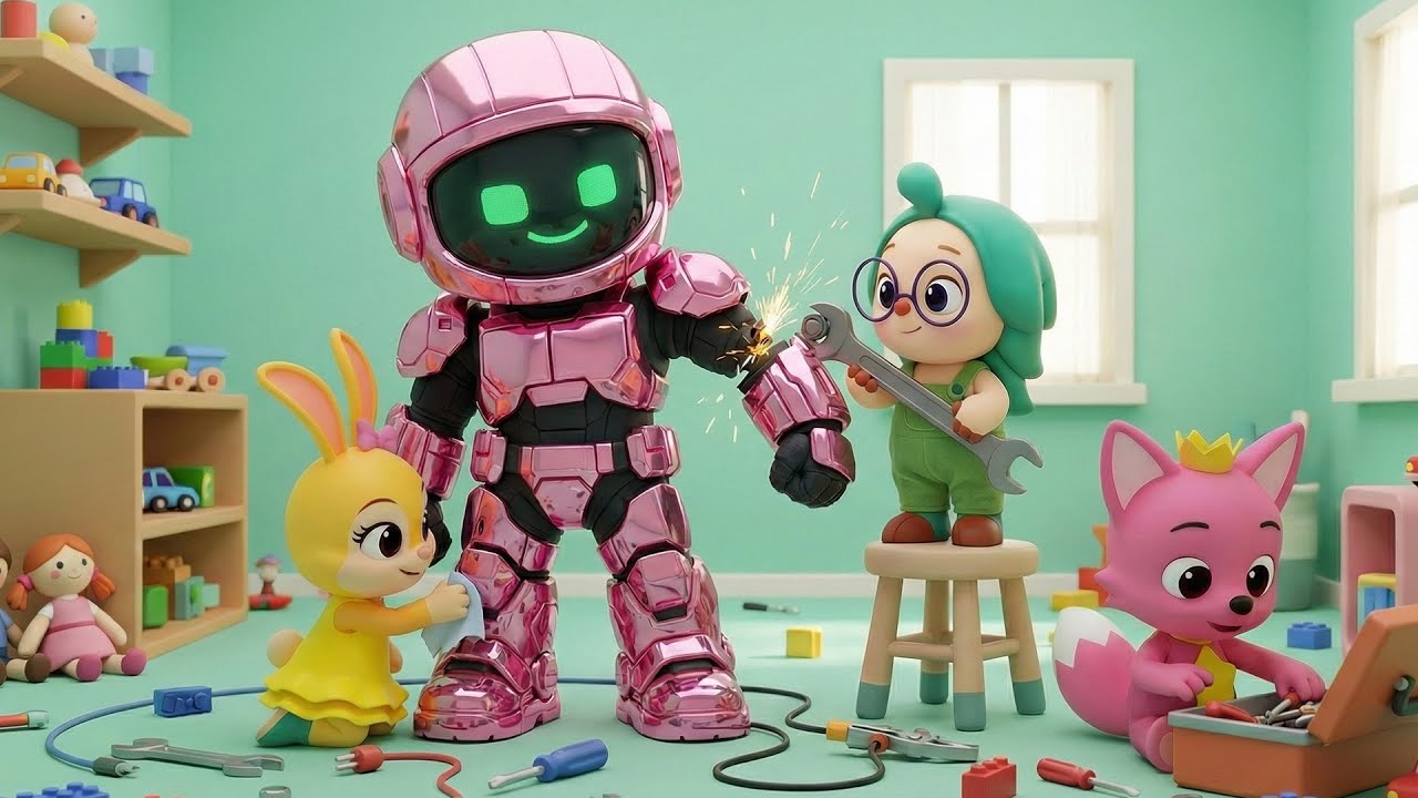 Robot Fixing Day with Pinkfong & Friends 🛠️🦊 | Who’s the Best Mechanic? | Pinkfong Animation