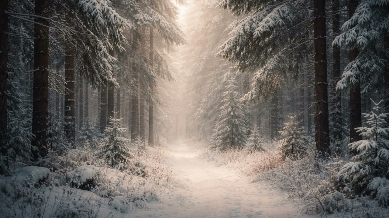 ❄️ Cozy Home | Snowy Forest Pines | Quiet Winter Calm | Relaxing Nature Screensaver
