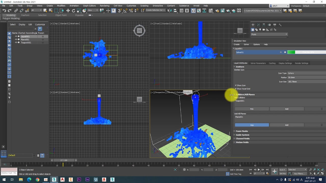 15. 3ds max 플러그인없이 물만들기