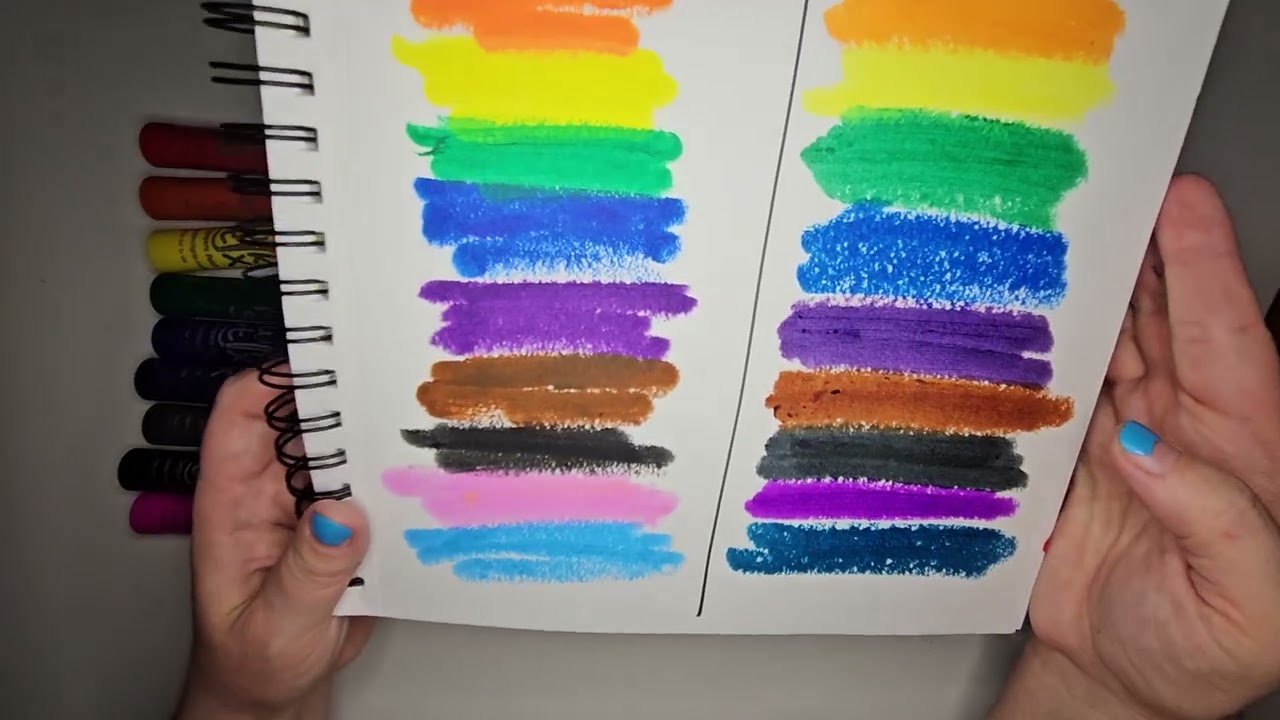 Side by Side Color Comparison | Solid Tempera Paint Sticks | Kwik Stix verus Crayola 2025