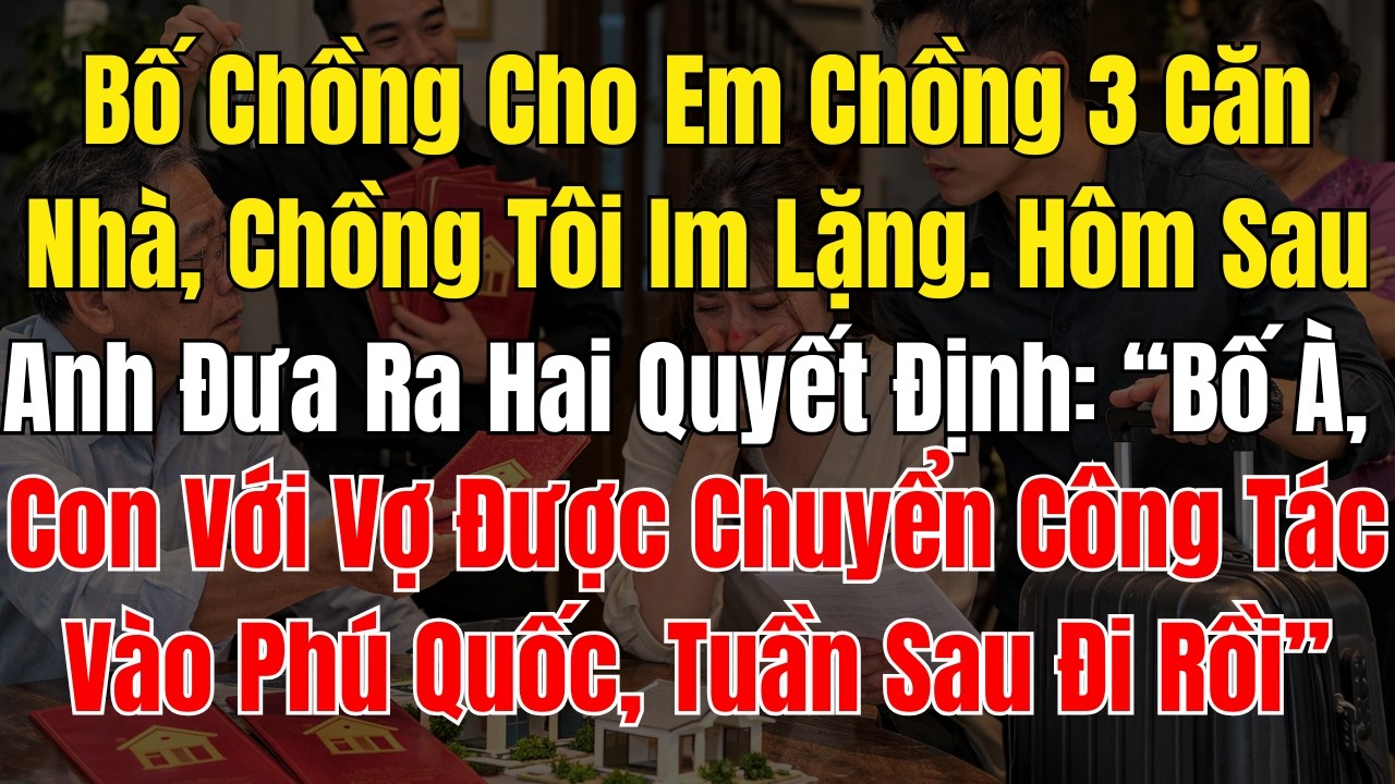 Bố Chồng Cho Em Chồng 3 Căn Nhà, Chồng Tôi Im Lặng  Hôm Sau Anh Đưa Ra Hai Quyết Định “Bố À, Con Với