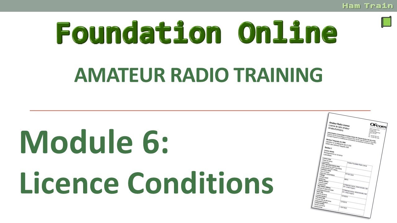 HamTrain Foundation Online: Licence Conditions