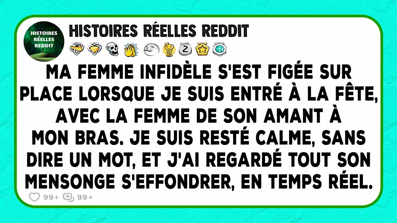 Ma femme infidèle s'est figée sur place lorsque je suis entré à la fête, avec la femme de son amant