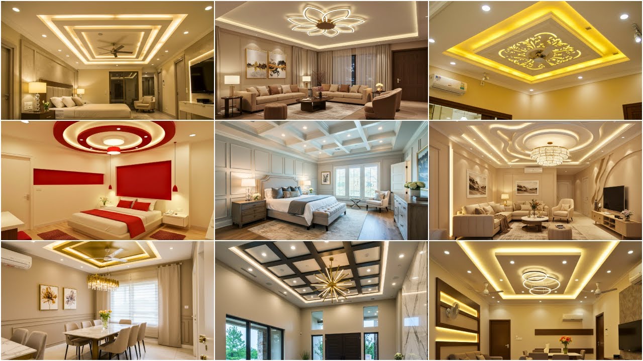 Modern False Ceiling Design Ideas 2025 | Trending Drop, Tray & Coffered Ceiling Styles with Lighting