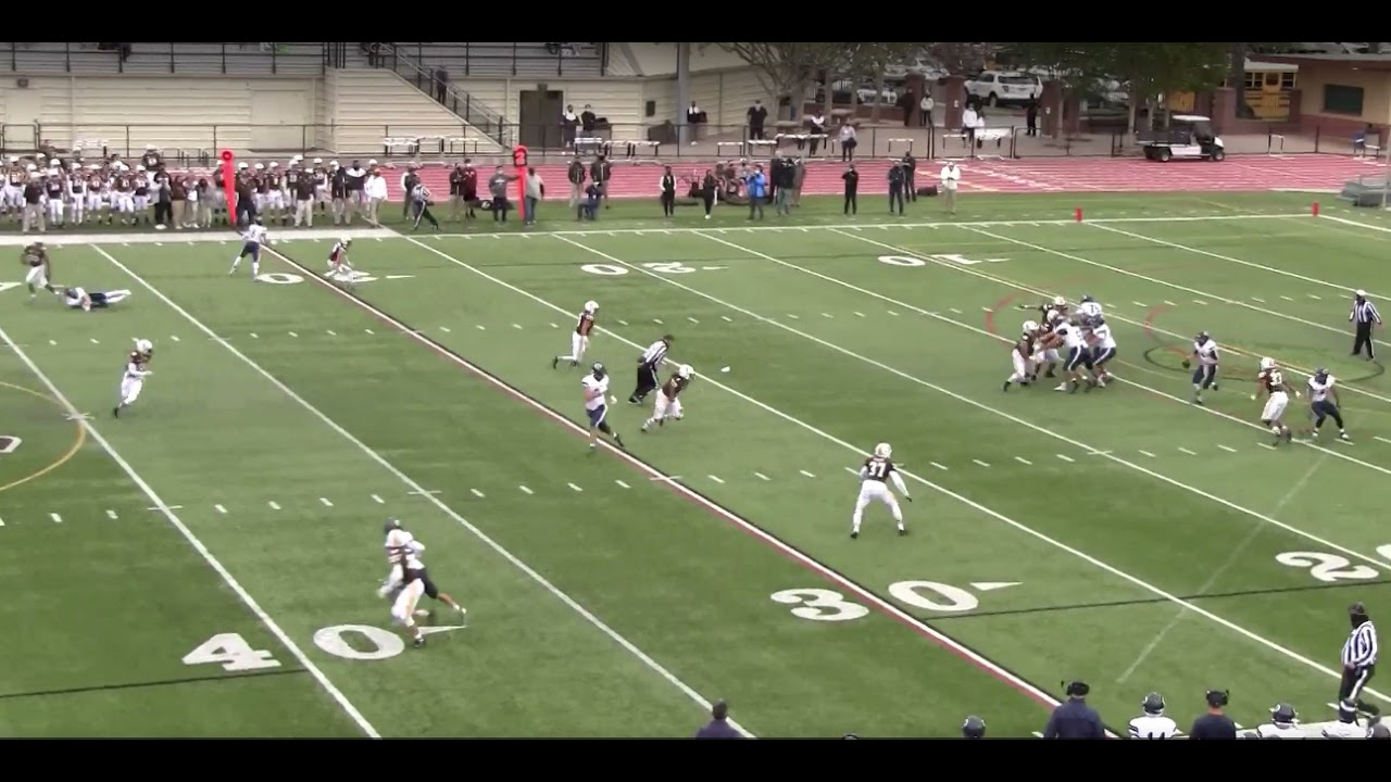 #5 Tommy Anderson pass to #85 Griffin Waiss for a 40 yard gain vs. Saint Francis Lancers