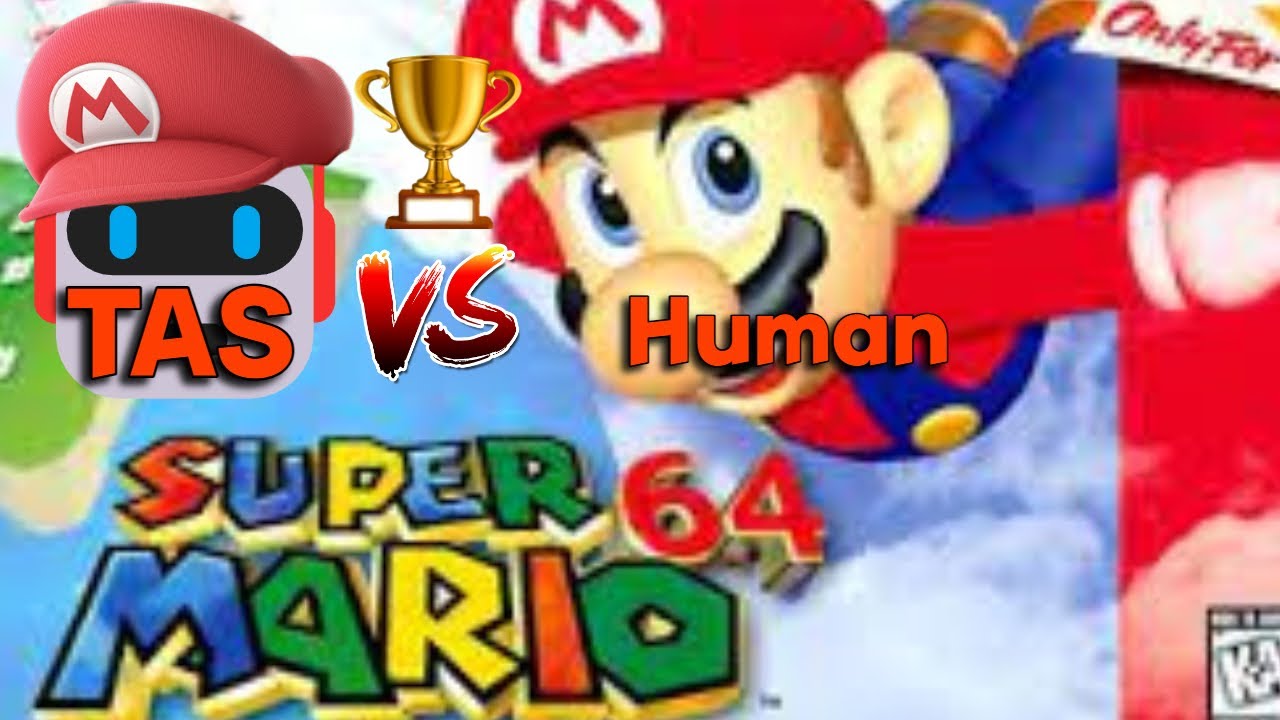 Super Mario 64 (16 Star) TAS Vs Human World Record