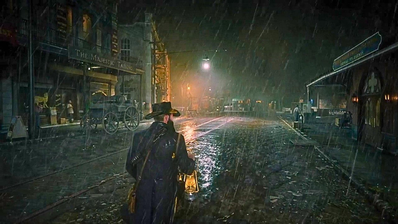 Saint Denis Thunderstorm Walk | RDR2 Ambient Rain & City Sounds