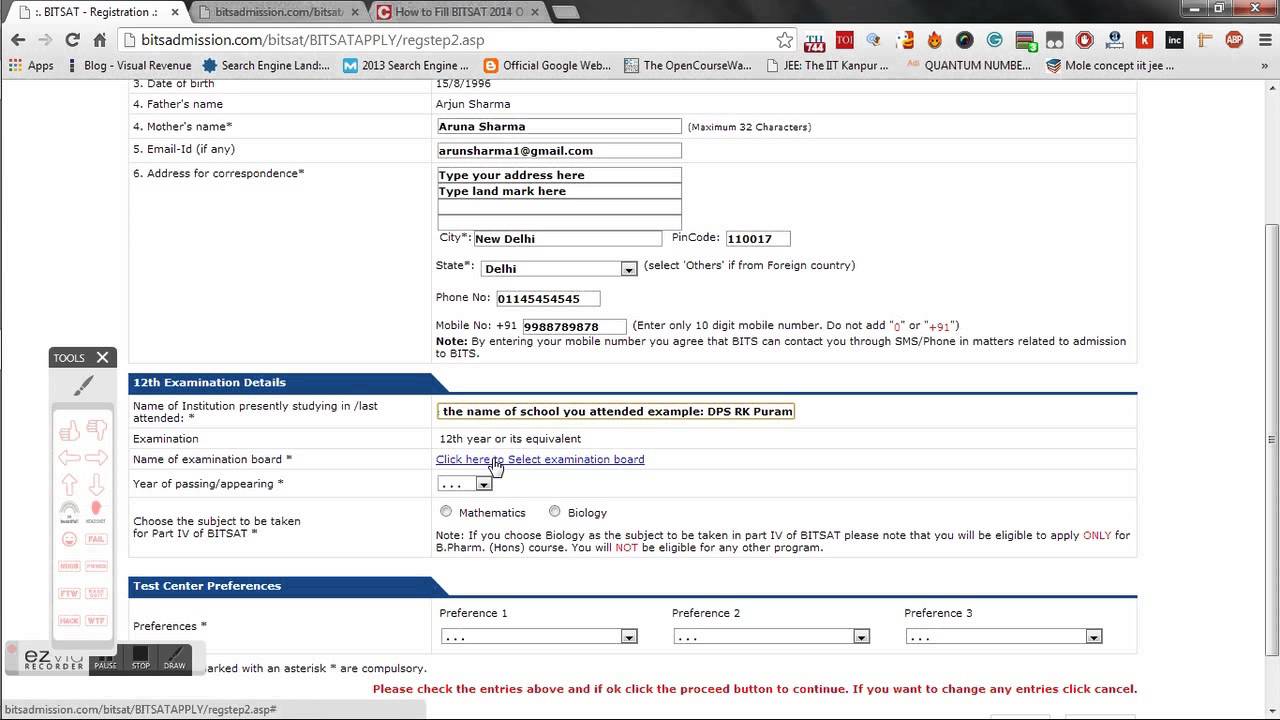 How to fill BITSAT 2014 Online Application Form: Step-by-step guide