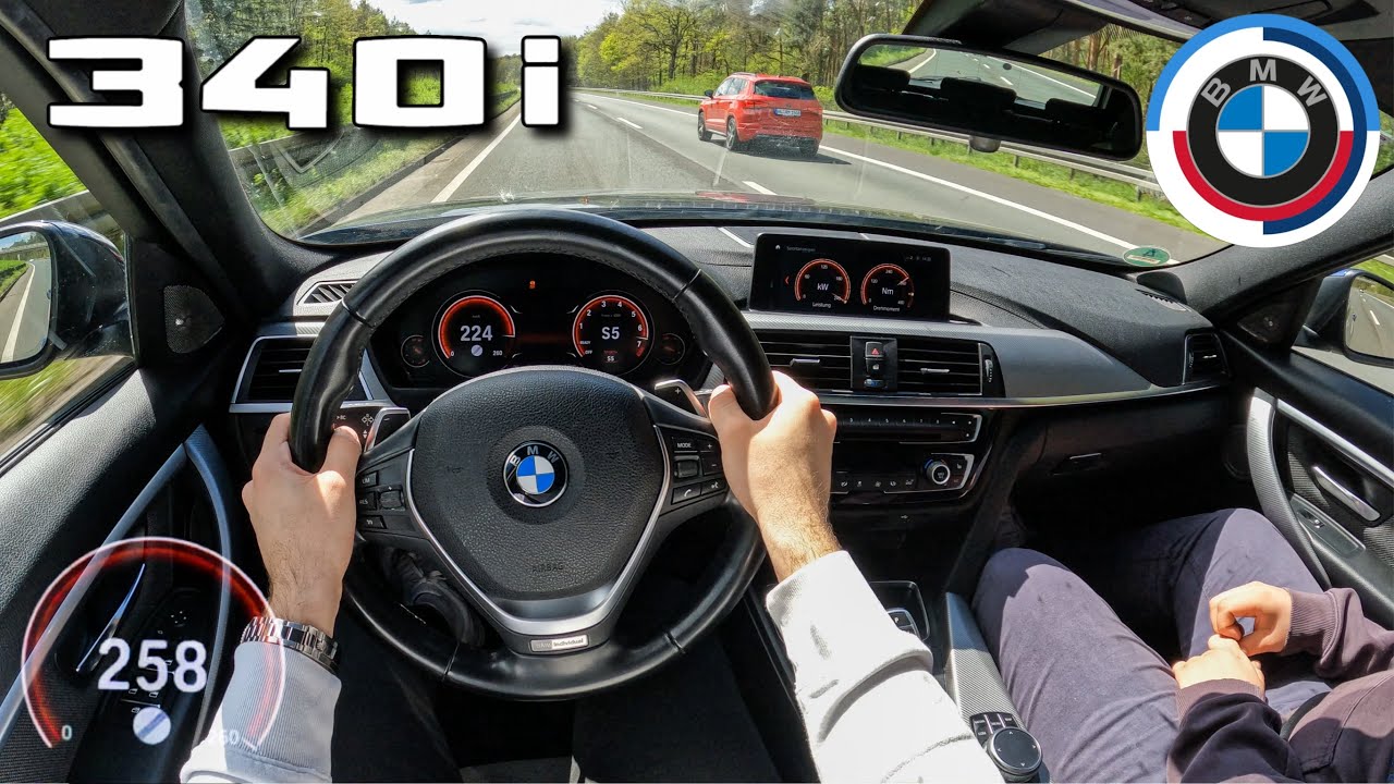 BMW 340i F31 326HP touring xdrive TOP SPEED DRIVE ON GERMAN AUTOBAHN POV