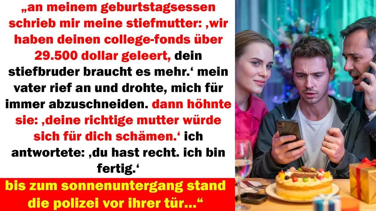 „stiefmutter leerte meinen college fonds doch meine antwort brachte noch am selben tag die poliz