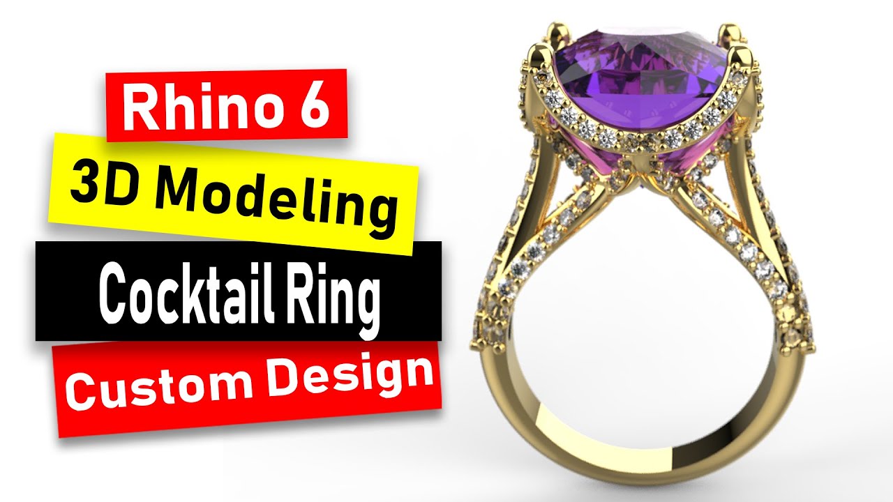 3D-моделирование коктейльного кольца в Rhino 6: Учебное пособие по проектированию ювелирных издел...
