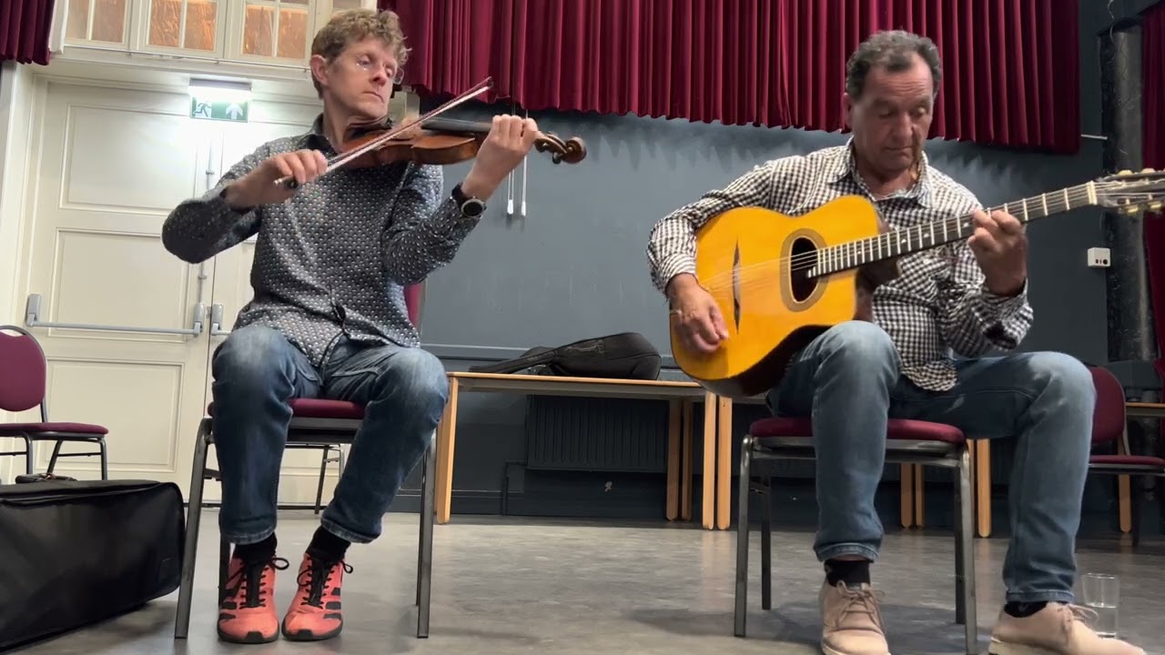 Stardust - Tim Kliphuis & Fapy Lafertin - Grappeli Django Camp, NL - Jazz fiddle guitar legends duet