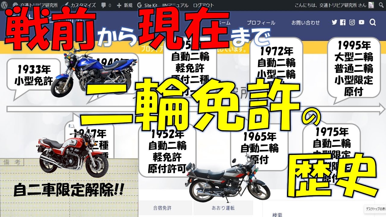 【運転免許】二輪免許の歴史～限定解除など～