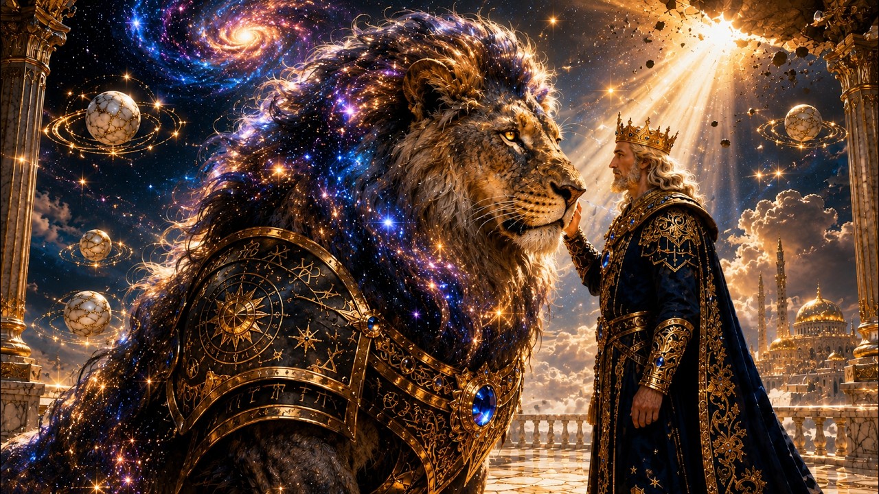 The Astral King & His Cosmic Lion — A Royal Cinematic Fantasy (Dark Power Awakens)
