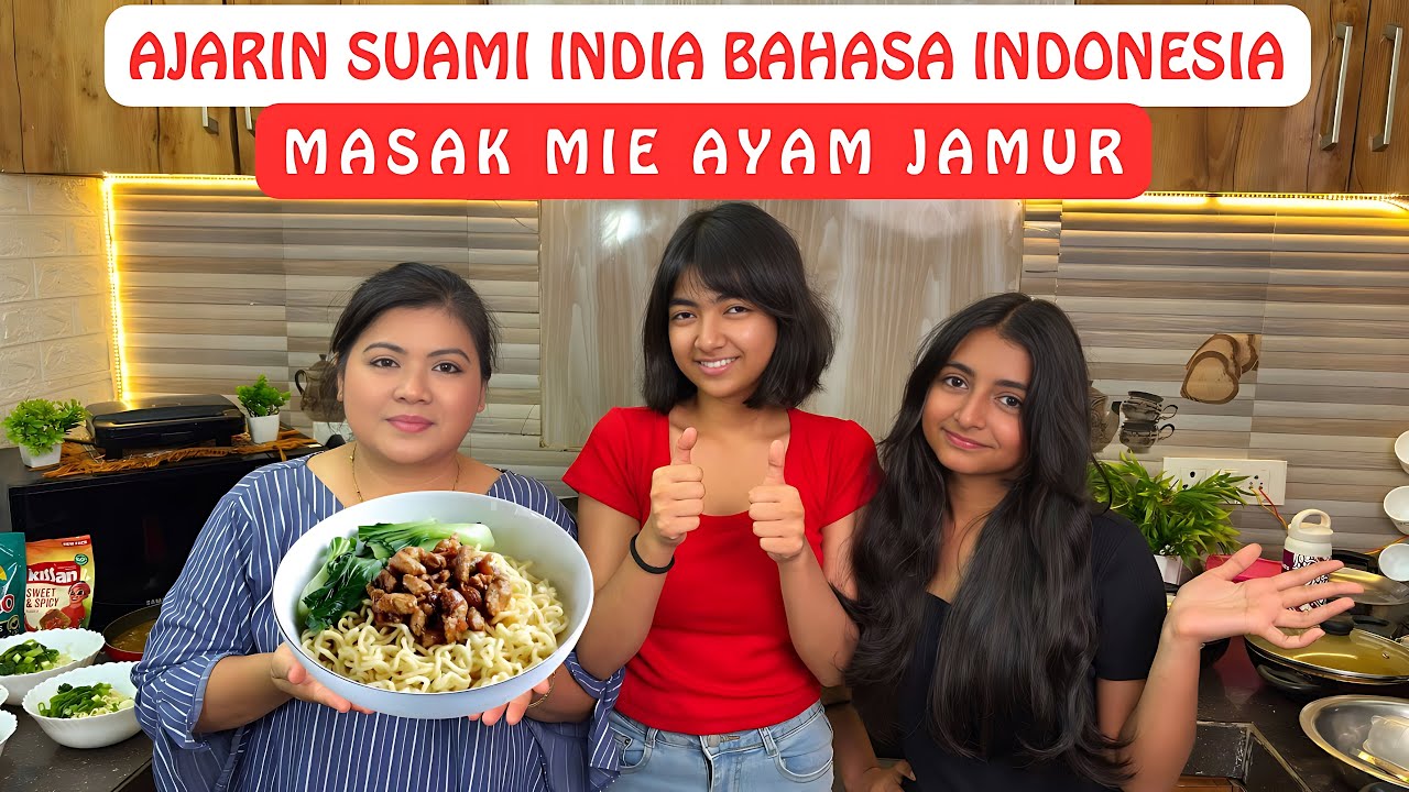 Ajarin Suami India Bahasa Indonesia‼️Masak Mie Ayam Jamur‼️