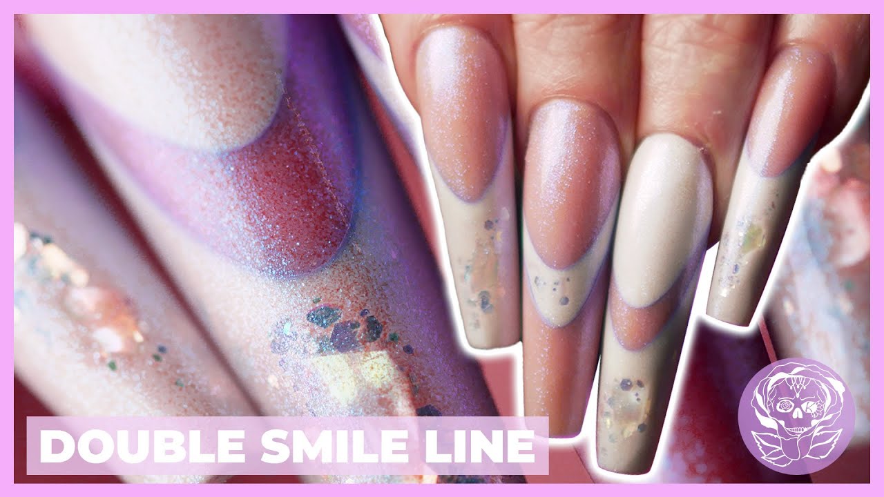 Double Smile Line  and Shadow French - Nail Design Tutorial