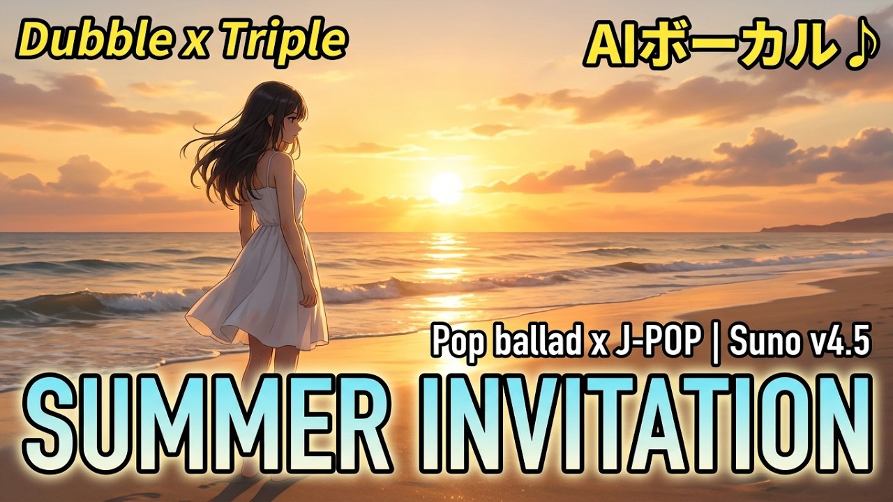 【AIボーカル】SUMMER INVITATION【Suno v4.5】ポップバラード × J-POP ミックスアレンジ♪
