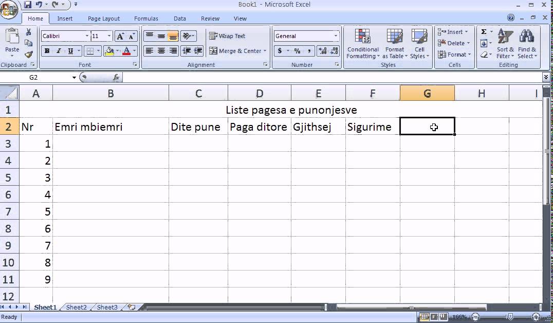 Ndërtimi i një listë pagese